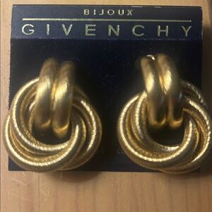 Vintage 1980’s Givenchy Love Knot Door Knocker Clip Earrings